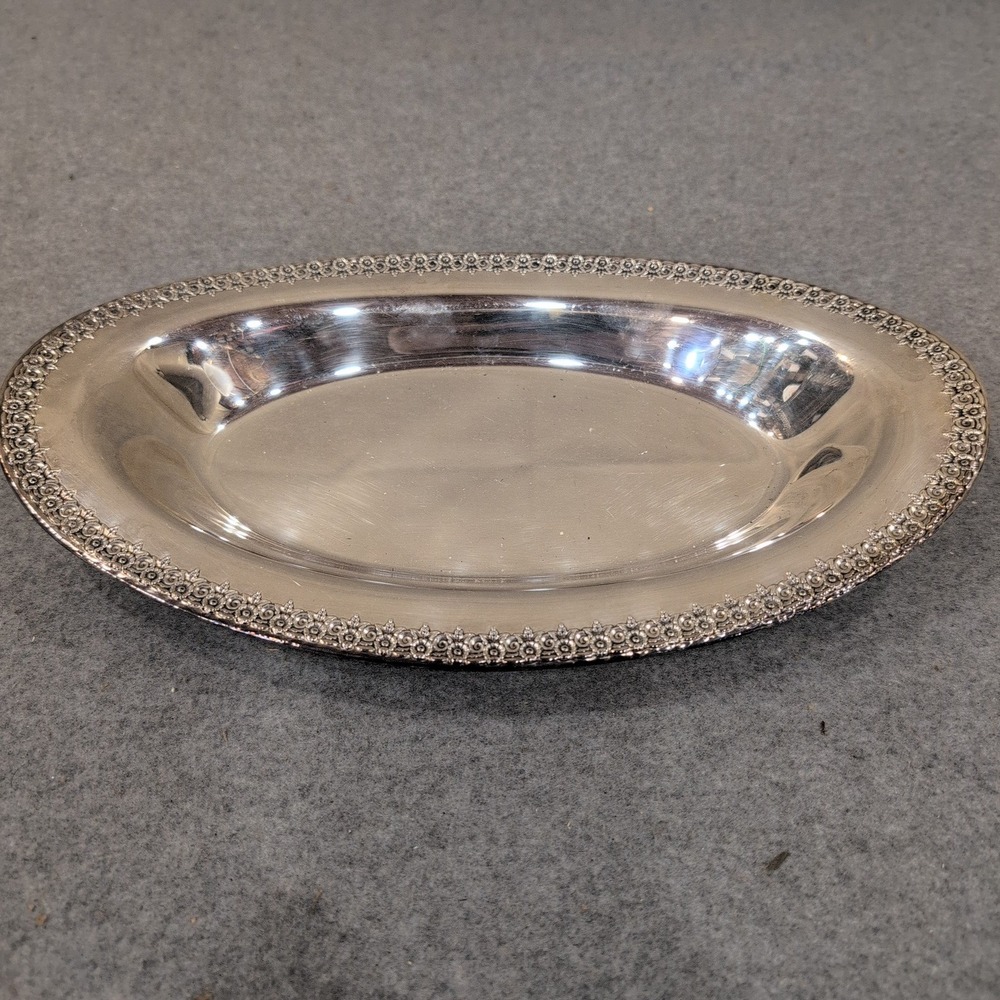 Wilcox International Silver Co Rose Marie Silverplate Oval Serving Tray Dish